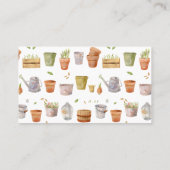 Outils de jardinage Carte de visite aquarelle (Dos)