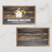 Outils de menuiserie | Cartes en bois Cuir en acie (Devant / Derrière)