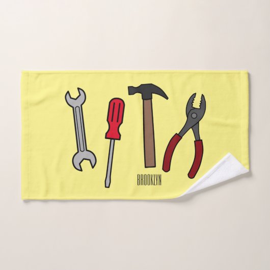 Outils de menuiserie illustration de dessin animé (Serviette à main)