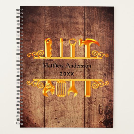 Outils en or brun bois réparation maison affaires  (Devant)