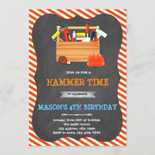 Outils garçon anniversaire Invitation