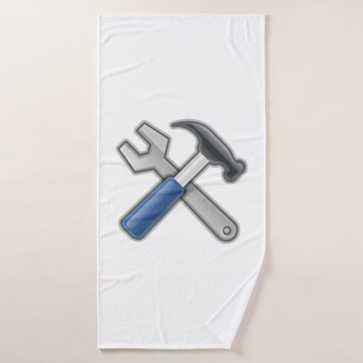 Outils, marteau et clé (Serviette de bain)