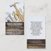 Outils matériels | Carte de visite de bois et de p (Devant / Derrière)