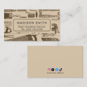 Outils rustiques Carpenter Handyman Carte de visit (Devant / Derrière)