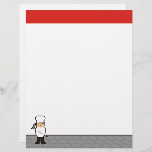 Outline girl chef whisky menu recette en-tête (Devant / Derrière)