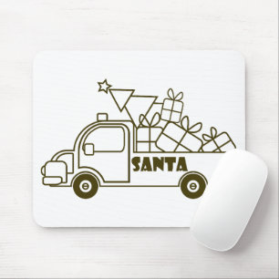 Outline Kerst truck Santa auto side uitzicht Muismat