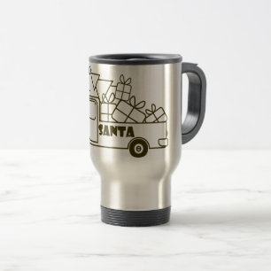 Outline Kerst truck Santa auto side uitzicht Reisbeker
