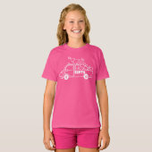 Outline Kerst truck Santa auto side uitzicht T-shirt (Voorkant volledig)