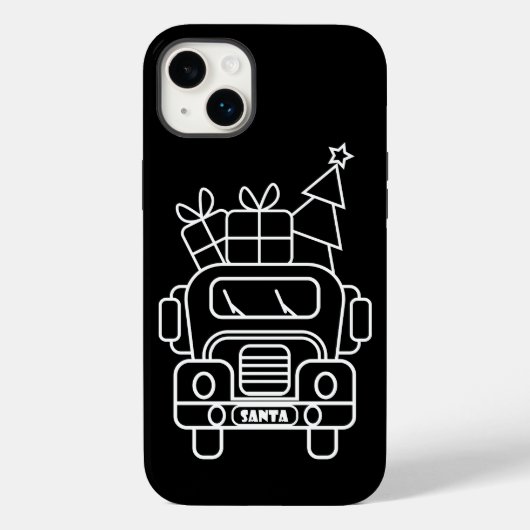 Outline Kerstmisvrachtwagen Santa auto voorzijde u Case-Mate iPhone Case (Achterkant)