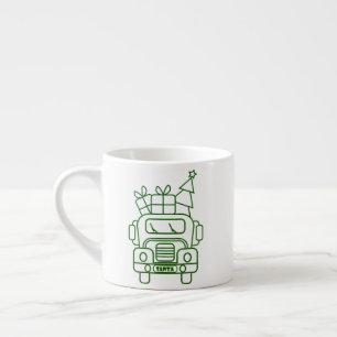 Outline Kerstmisvrachtwagen Santa auto voorzijde u Espresso Kop