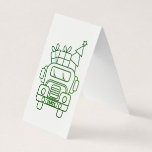 Outline Kerstmisvrachtwagen Santa auto voorzijde u Kaart