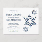 OUTLINE LETTER STAR van DAVID Custom QR BAR Mitswa Briefkaart (Voorkant)