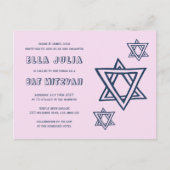 OUTLINE LETTER STAR van DAVID Custom QR BAT Mitswa Briefkaart (Voorkant)