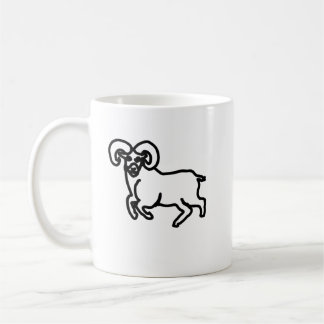 Outline Ram Zodiac Mug | Minimal Aries Silhouette Koffiemok