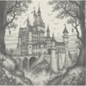 outlines of fairy tale castles and enchanted lands sticker (Voorkant)