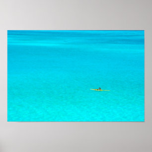 Outrigger canoe in Bora Bora poster print