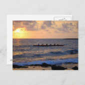 Outrigger Canoe te Sunset, Hawaii, Briefkaart (Voorkant / Achterkant)