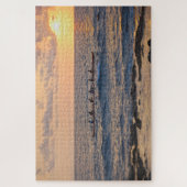 Outrigger Kano bij zonsondergang op het grote eila Legpuzzel (Verticaal)