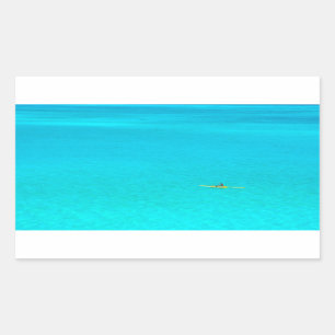 Outrigger kano in Bora Bora rechthoekige sticker