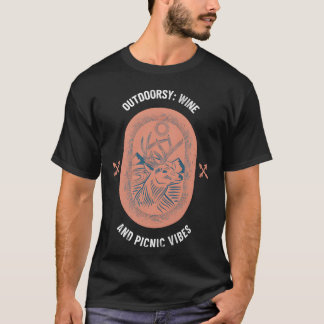 Outrsy Wijn En Picknick Sfeer Camping Vrouwen grap T-shirt
