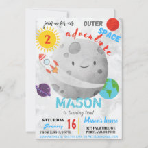 Outspace Adventure Diverse Invitation d'anniversai