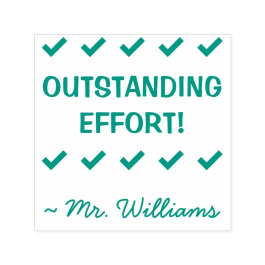 "OUTSTANDING EFFORT!" + Rubber Stempel Tutor (Design)