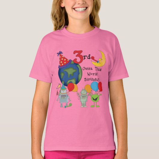 Outta Deze Wereld 3e Verjaardag T-shirts en gesche (Voorkant)