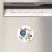 Outta Deze Wereld 4e Verjaardag Tshirts en geschen Magneet (Insitu (Vaatwasser))