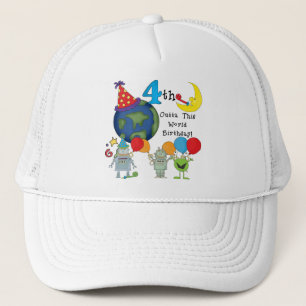 Outta Deze Wereld 4e Verjaardag Tshirts en geschen Trucker Pet