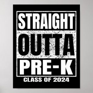 Outta Pre-k School CL van 2024 Grappig Afstuderen Poster