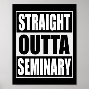 Outta Seminary Funny Preacher Afstuderen Poster