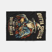 Outta Spells But Not Outta Shells Wizard Fantasy M Fleece Deken (Voorkant (Horizontaal))