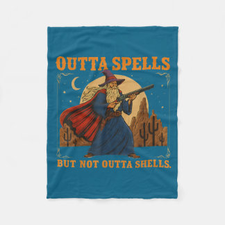 Outta Spells But Not Outta Shells Wizard Fantasy M Fleece Deken
