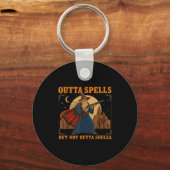 Outta Spells But Not Outta Shells Wizard Fantasy M Sleutelhanger (Voorkant)