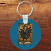 Outta Spells But Not Outta Shells Wizard Fantasy M Sleutelhanger (Voorkant)