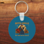 Outta Spells But Not Outta Shells Wizard Fantasy M Sleutelhanger (Voorkant)