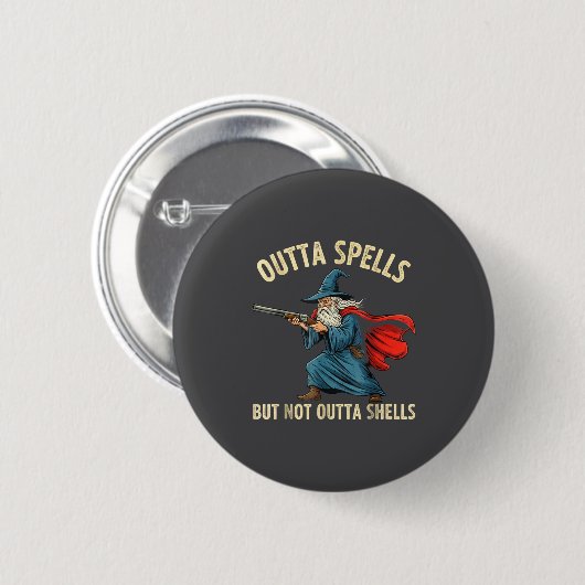 Outta Spells But Not Shells Wizard Meme  Ronde Button 5,7 Cm (Voorkant /achterkant)
