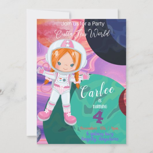 Outthis World Diverse Birthday Invitation Card (Devant)