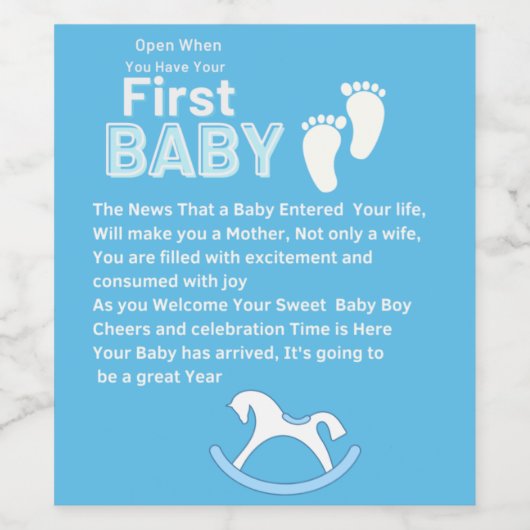 Ouverture Avec Nouveau Étiquette Vin Baby Boy (Étiquettes simples)