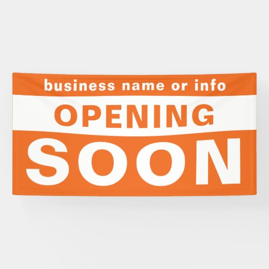 Ouverture Bientôt Entreprise Orange Blanc Bannière (Horizontal)
