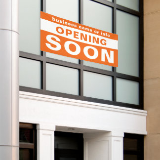 Ouverture Bientôt Entreprise Orange Blanc Bannière