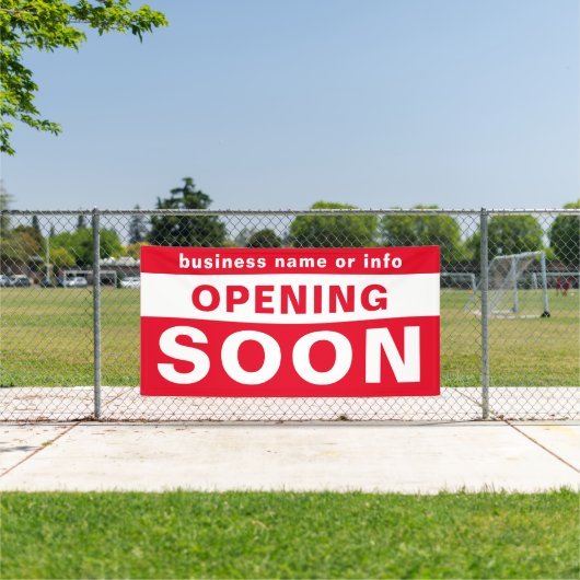 Ouverture Bientôt Entreprise Rouge Blanc Bannière (Insitu)