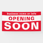 Ouverture Bientôt Entreprise Rouge Blanc Bannière (Horizontal)