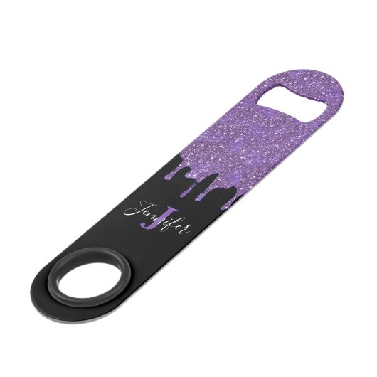 Ouverture de bouteille à Parties scintillant viole (Devant angulaire)