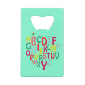 Ouverture de bouteille de carte de crédit Alphabet (Dos)
