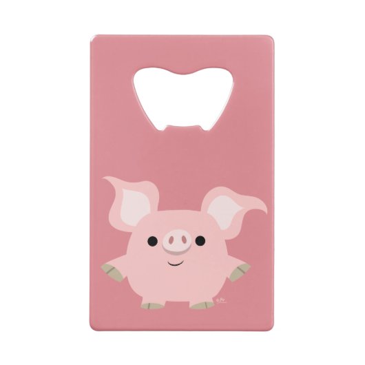 Ouverture de bouteille de cochon de dessin mignonn (Dos)