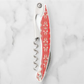 Ouverture de bouteille de tire-bouchon rouge et bl (Devant)