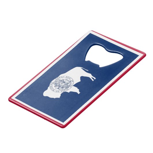 Ouverture de bouteille en acier avec drapeau du Wy (Dos Angle)