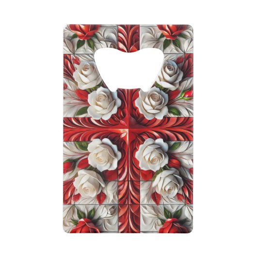 Ouverture de bouteille en acier avec Rose anglais (Devant)