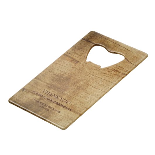 Ouverture de bouteille en acier inoxydable en bois (Dos Angle)